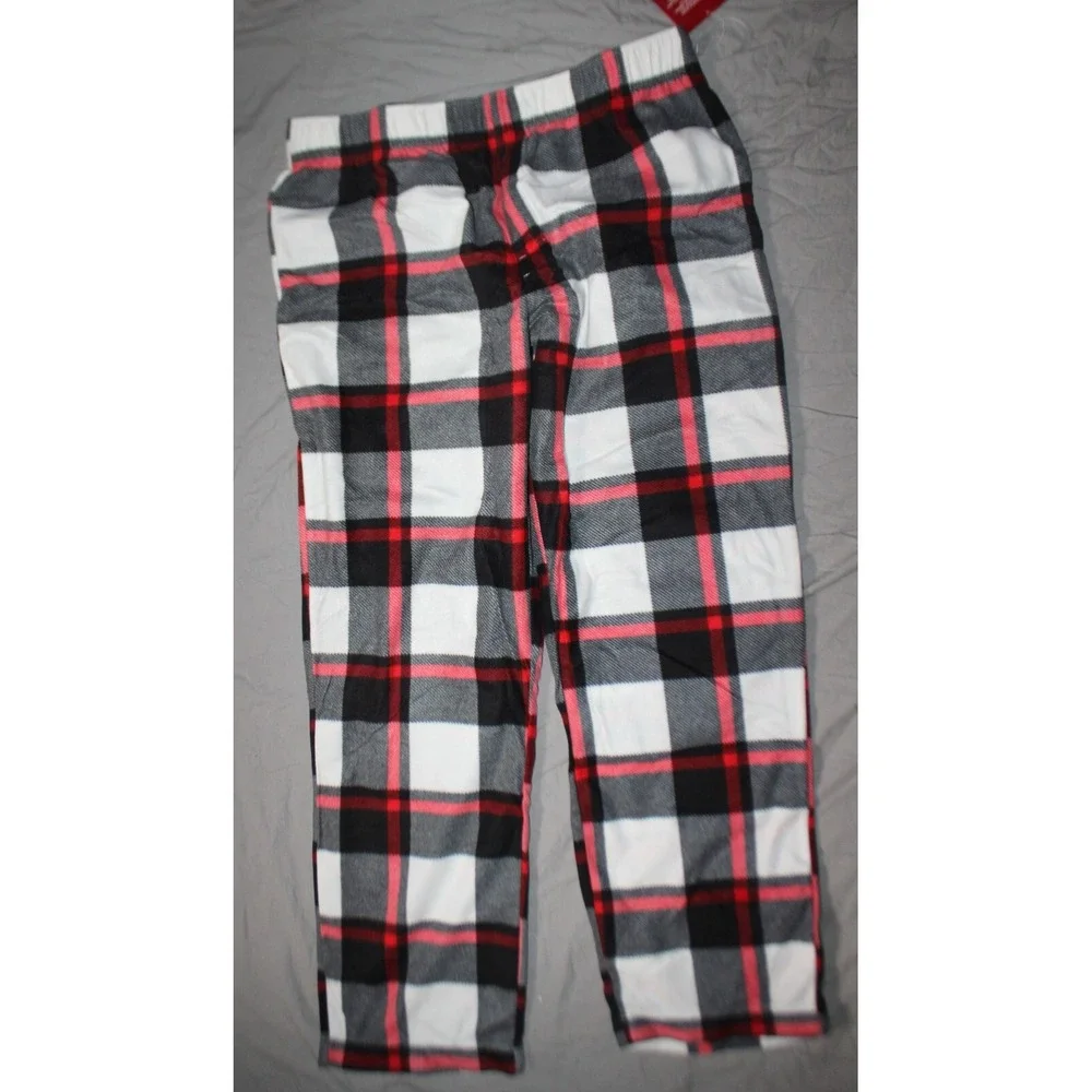 Men's Wondershop Black check Fleece Pajama Pants Sleepwear Pj's size XL